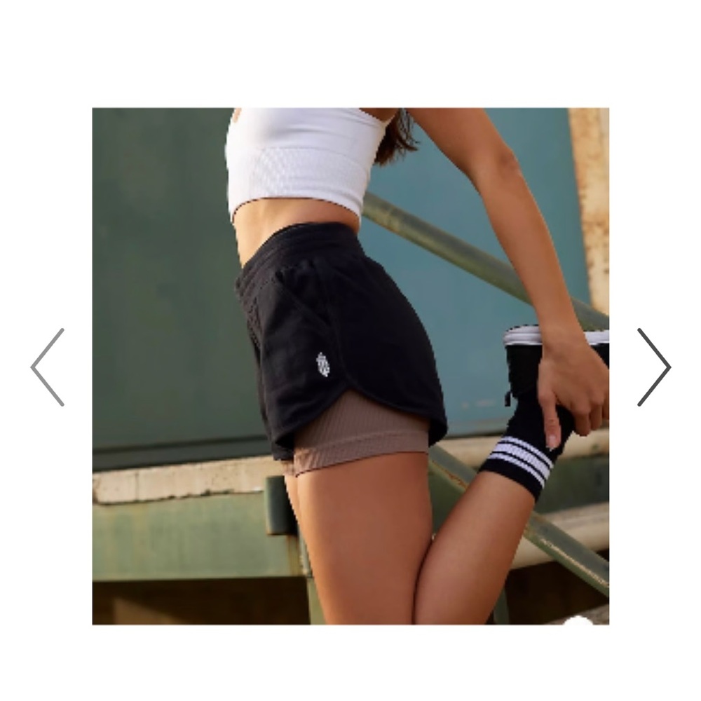Free People Movement Get Set Shorts Black Cotton Size Small Athleisure Lounge - Picture 2 of 9